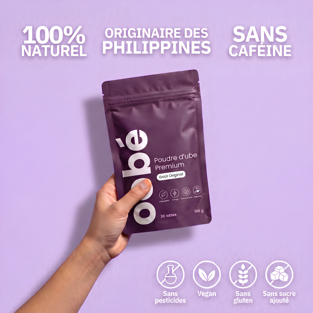 Poudre d’ube 100% Pure des Philippines – 100 g